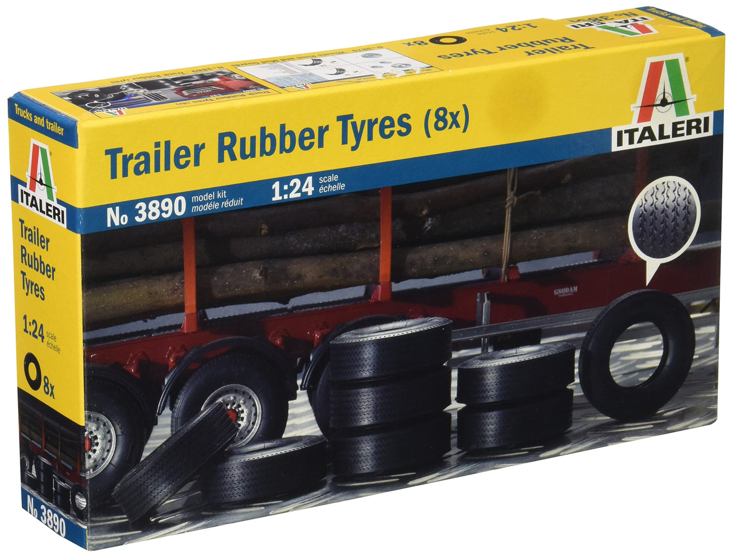 1/24 Italeri trailer rubber tyres kit New sealed in box.