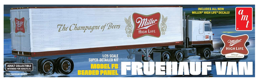 1/25 AMT model fb beaded panel Fruehauf van New sealed in box.